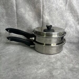 Colonial Wear Double steamer boiler  Pot Pan Vintage With Lid